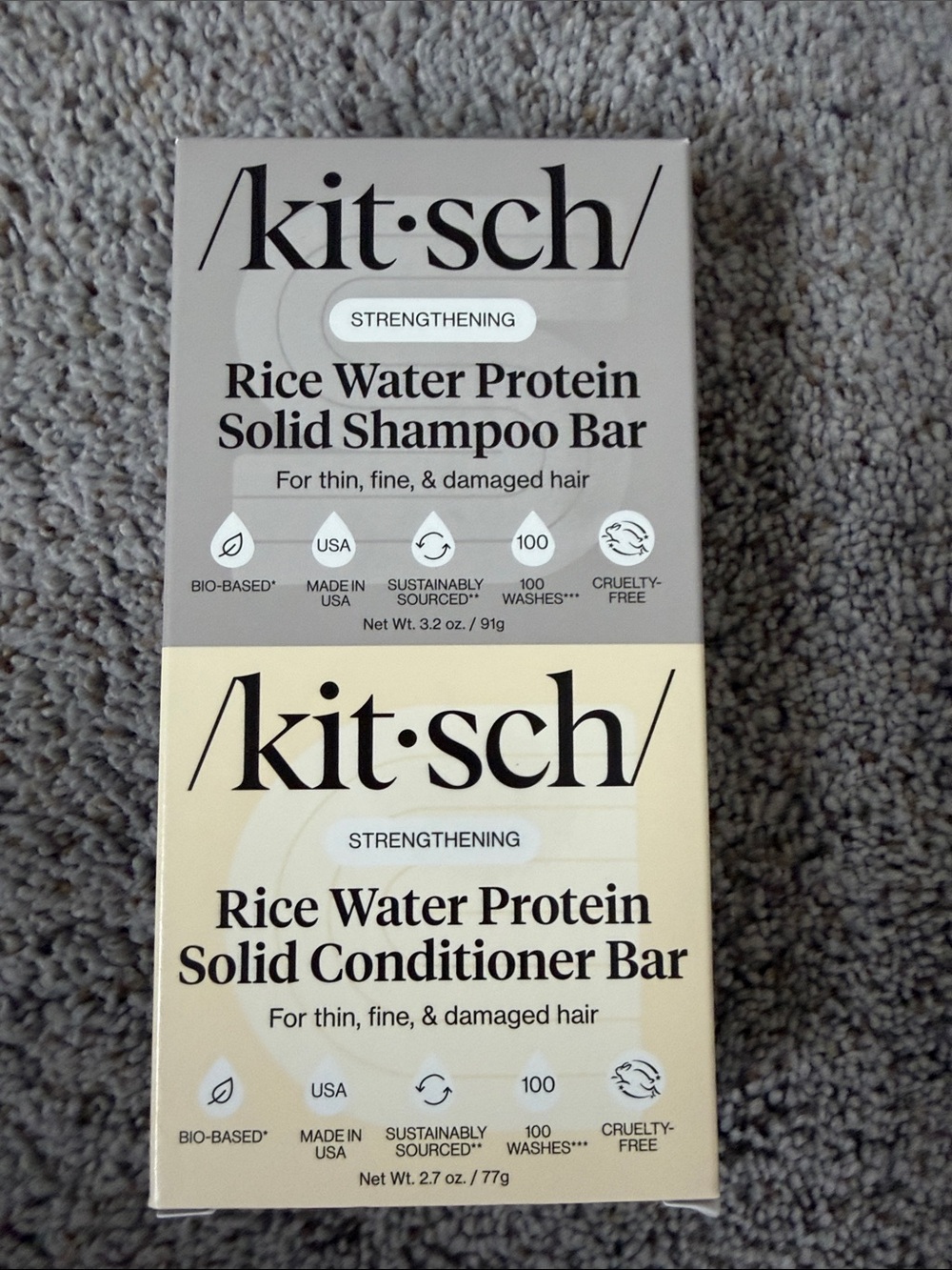 kit-sch Rice Water Protein Shampoo & Conditioner Bars